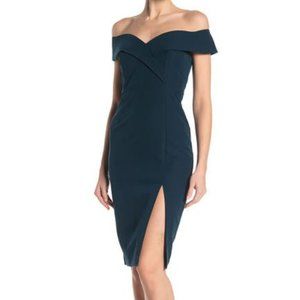 Teal off the shoulder dress